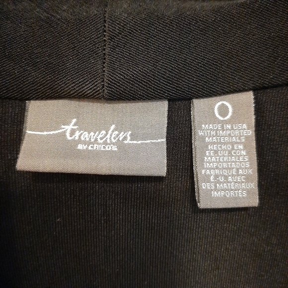 Chico's Travelers Zip Front Slinky Cardigan Jacket Resortwear Vaca Black 0 Small - Picture 4 of 6